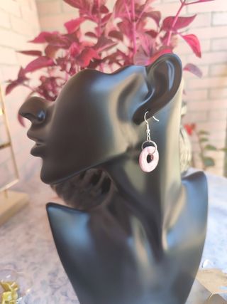 Pendientes cerámicos rosa