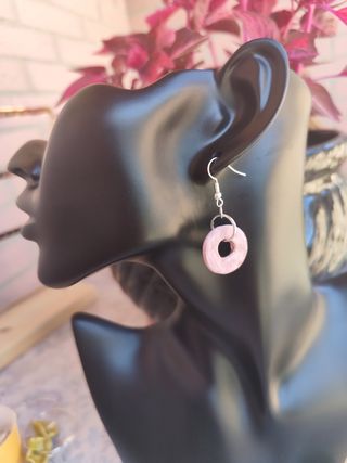 Pendientes cerámicos rosa