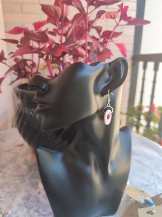 Pendientes cerámicos rosa