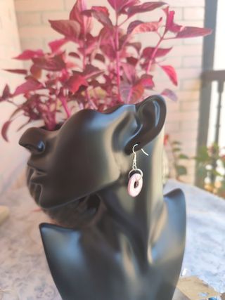 Pendientes cerámicos rosa