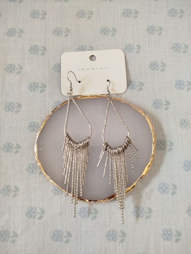 Pendientes largos plata
