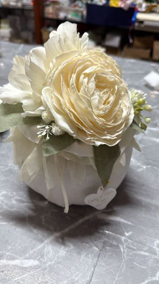 Puff profumato fiori - bianco/beige