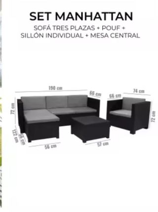 Set jardín Manhattan 3 piezas