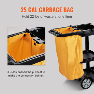 Carrello per Pulizia di Servizio 3 Ripiani con Sac