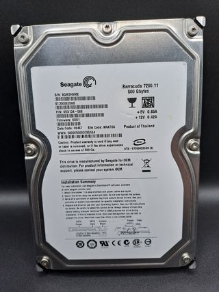 Disco duro  Seagate Barracuda 7200.11 de 500 Gb 
