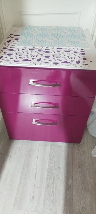 Mueble cocina rosa - 4 cajones