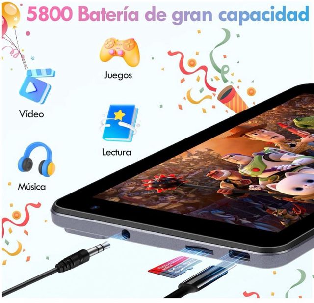 Tablet infantil rosa 7" Android 13