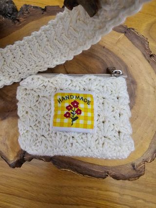 Bolso y monedero crochet blanco 