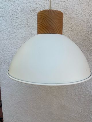 Lámpara techo blanca - madera
