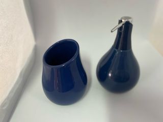 Dosificador jabonera cerámica azul