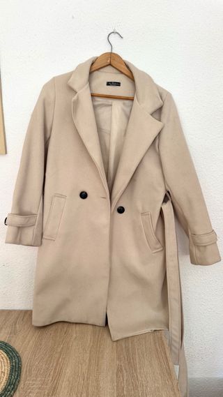 Gabardina/ abrigo beige - Talla M/ L
