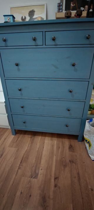 Cómoda Ikea Hemnes 
6 cajones - Azul