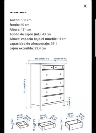 Cómoda Ikea Hemnes 
6 cajones - Azul