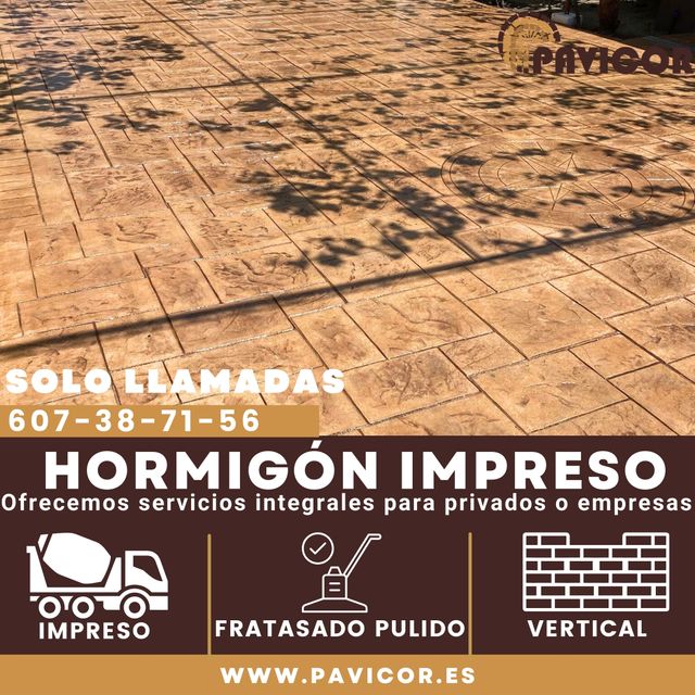 HORMIGON IMPRESO FRATASADO PULIDO VERTICAL