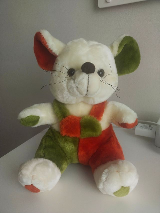 Peluche ratoncito tricolor (32 cm)