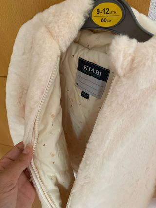 Abrigo de peluche beige 36 meses
