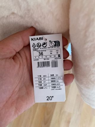 Abrigo de peluche beige 36 meses