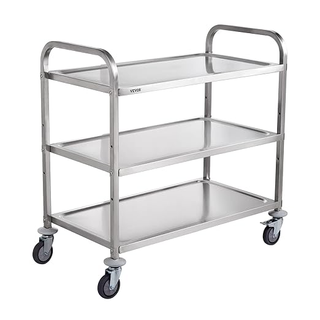 Carrello da Cucina, 3 Ripiani, Carrello Acciaio In