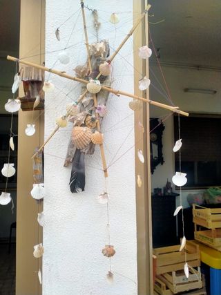 Mobile conchiglie e bamboo