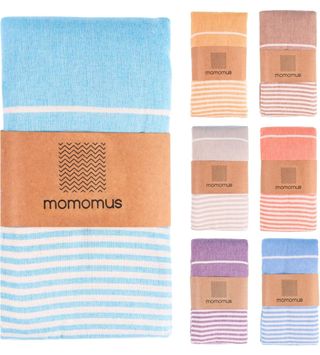 Pareo playa azul y blanco XXL.