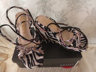 Sandalias AZAREY cebra tacón 36