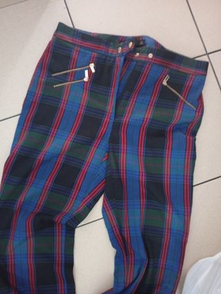 Pantalones cuadros azul, rojo