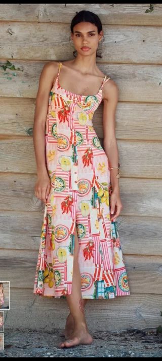 Vestido midi Zara patchwork