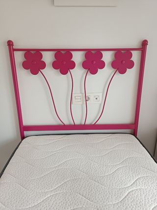 Cabecero cama infantil - metal rosa