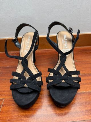 Sandalias tacón negras 39