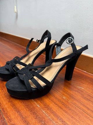 Sandalias tacón negras 39