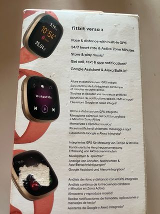 Fitbit Versa 3 Smartwatch GPS Rosa