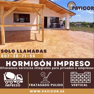 HORMIGON IMPRESO FRATASADO PULIDO VERTICAL