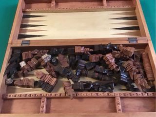 Scacchiera legno intagliato 44x44cm