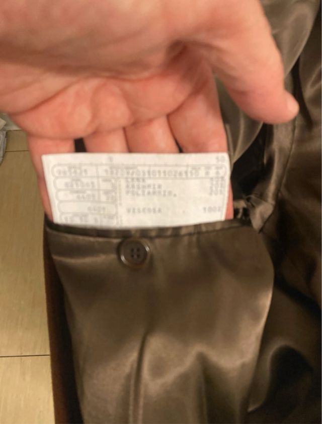 Cappotto uomo lana marrone tg.52