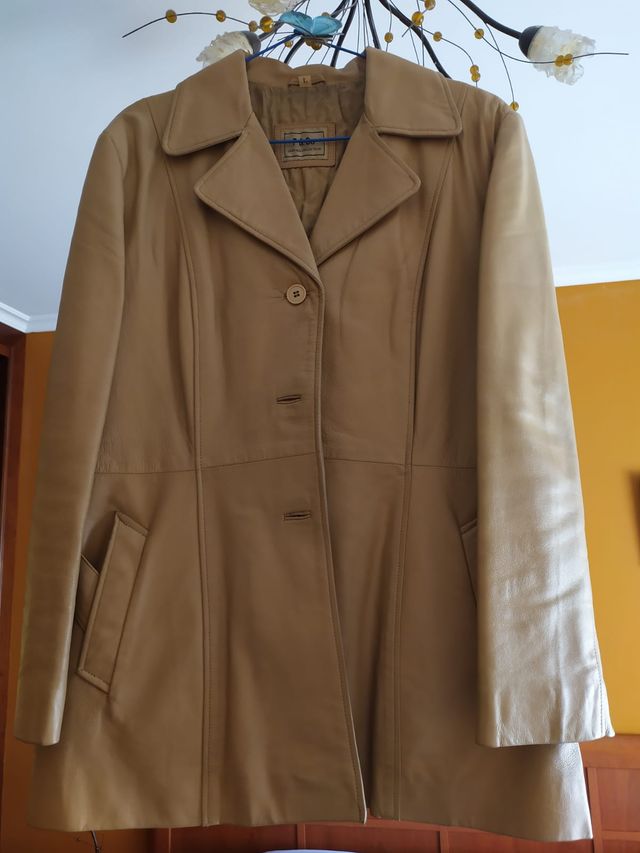 Chaqueta piel señora beige