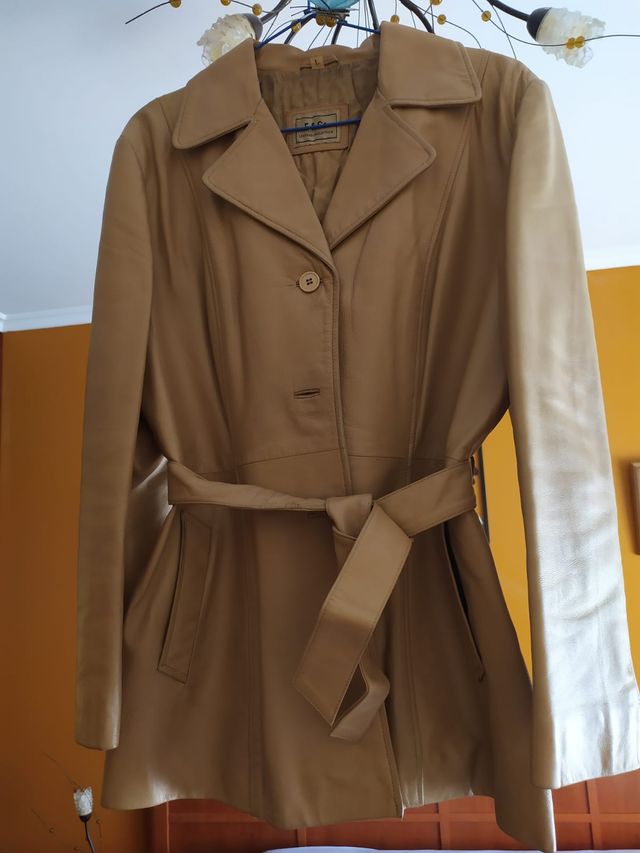 Chaqueta piel señora beige
