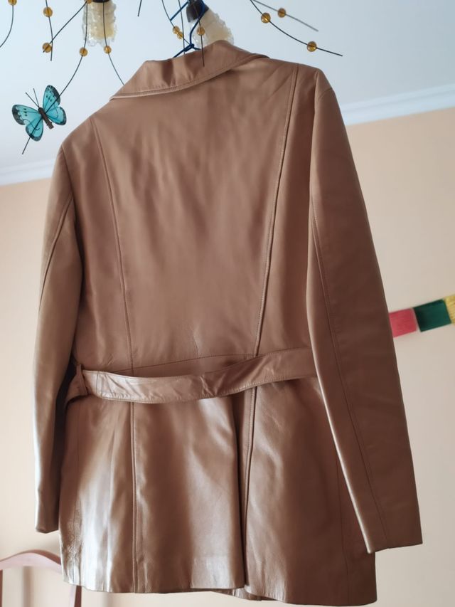 Chaqueta piel señora beige