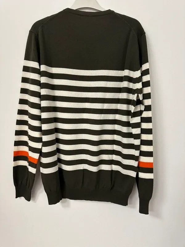 Maglioncino Kangra a righe verde oliva