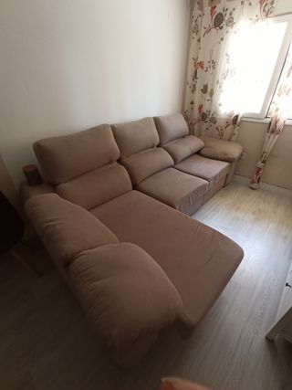 Sofá cama chaise longue beige