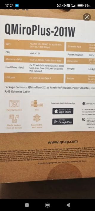 Router WiFi QNAP QMiroPlus-201W y Nas