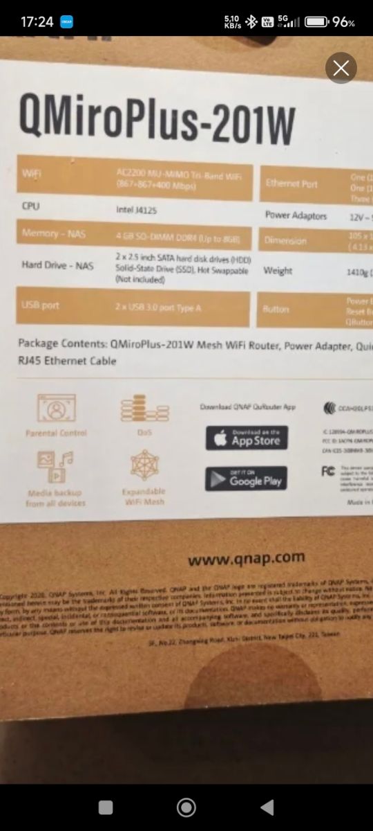 Router WiFi QNAP QMiroPlus-201W y Nas