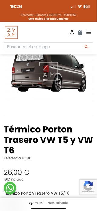 Cortinas Térmicas VW T5-T6