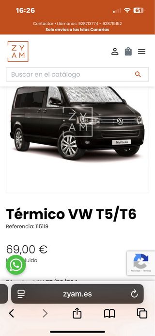 Cortinas Térmicas VW T5-T6