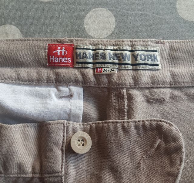 Pantalón Hanes New York Hombre Beige Casual Talla