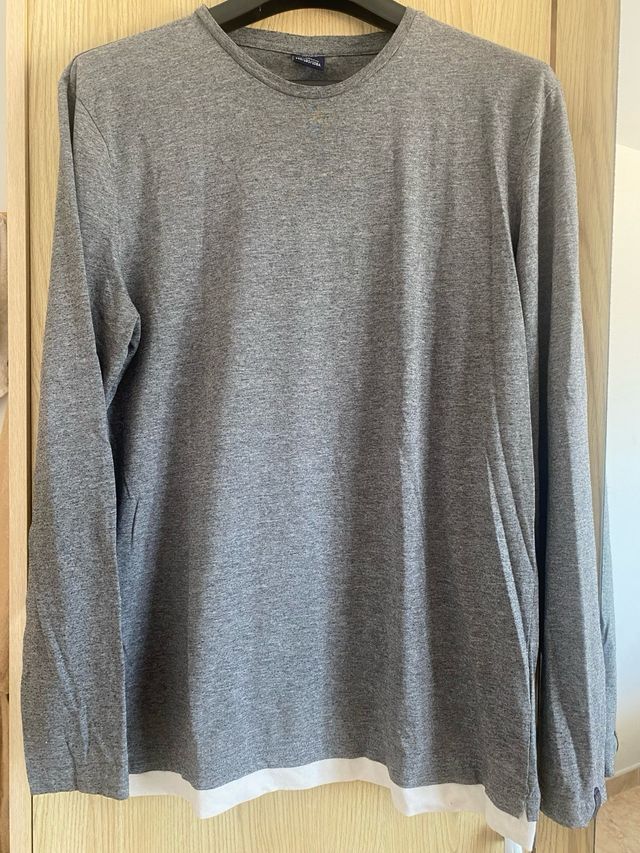Camiseta gris Springfield - L manga larga