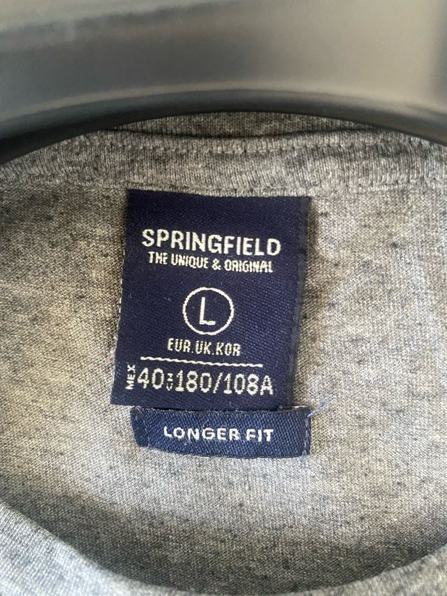 Camiseta gris Springfield - L manga larga
