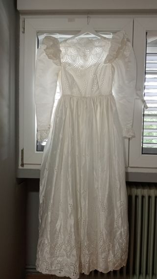 Vestido novia manga larga blanco