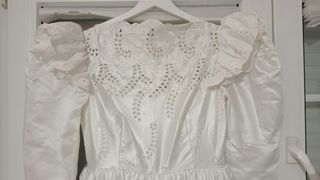 Vestido novia manga larga blanco