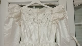 Vestido novia manga larga blanco