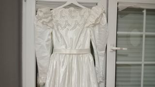 Vestido novia manga larga blanco